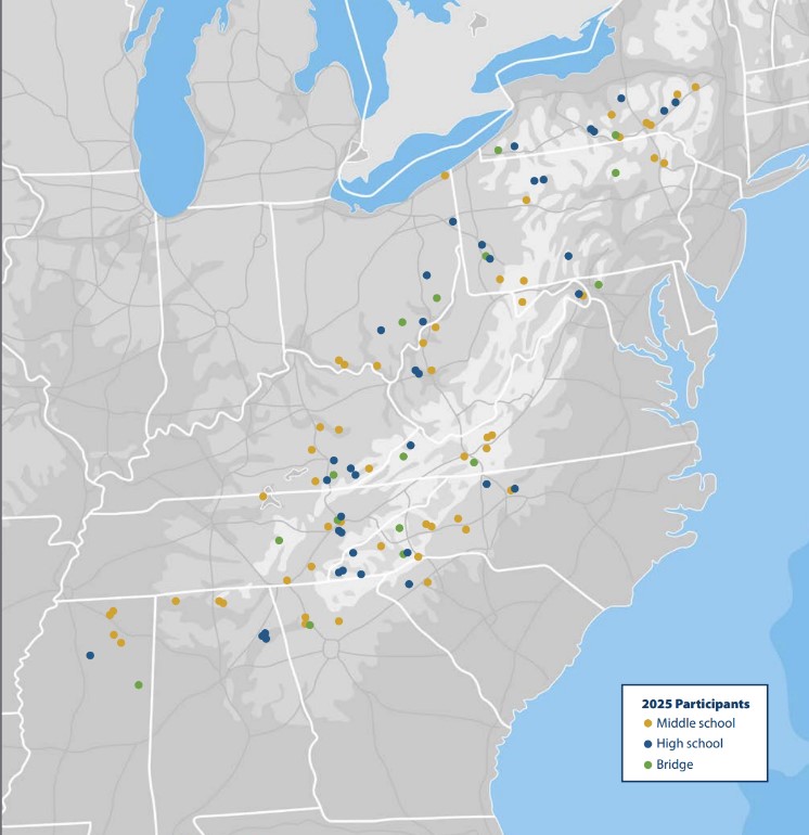 2025 Appalachian STEM Academy participant map
