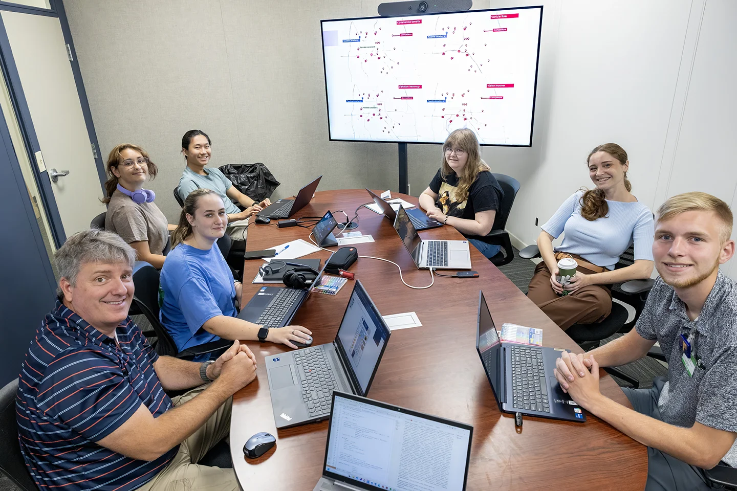 Appalachian STEM Academy high school research group working on hydropower project.