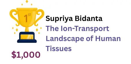 1st place winner: Supriya Bidanta, The Ion-Transport Landscape of Human Tissues