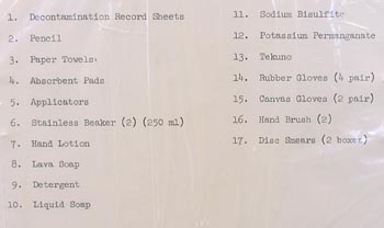ORNL Decontamination Kit Label