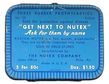 NUTEX Radium Condoms (ca. 1940s)