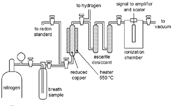 Ion Chamber from the National Bureau of Standards for Radon Analysis in Breath Samples diagram
