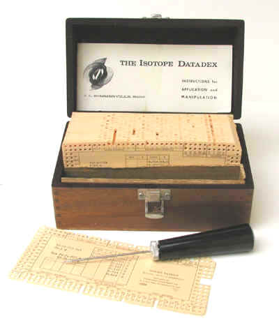 Isotope Data Punch Cards, the "Datadex"