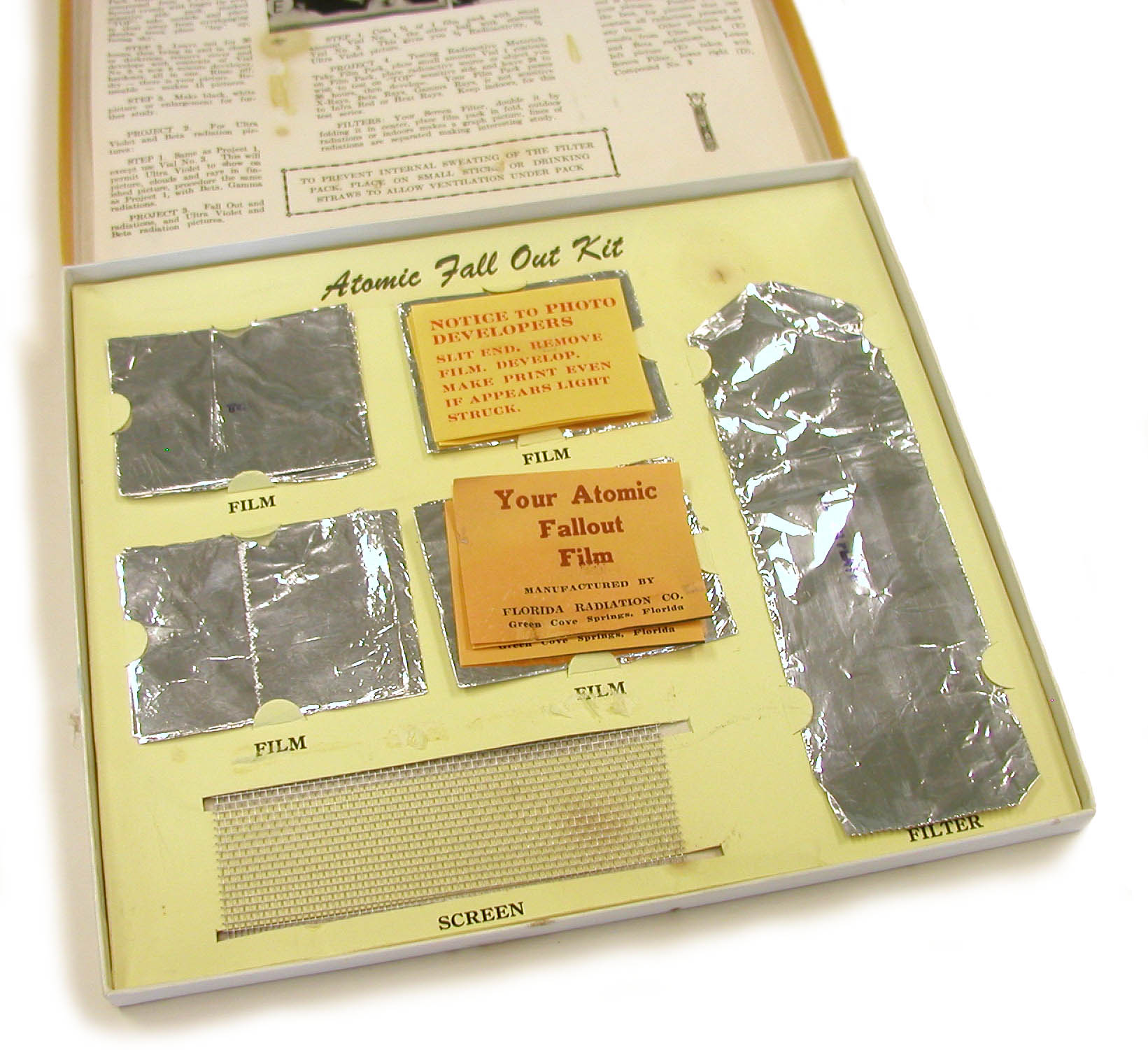 Sensi-Tomic and Florida Radiation Company Fall-Out Test Kits