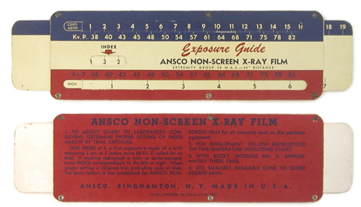 Ansco X-Ray Exposure Guide (ca. 1950s)
