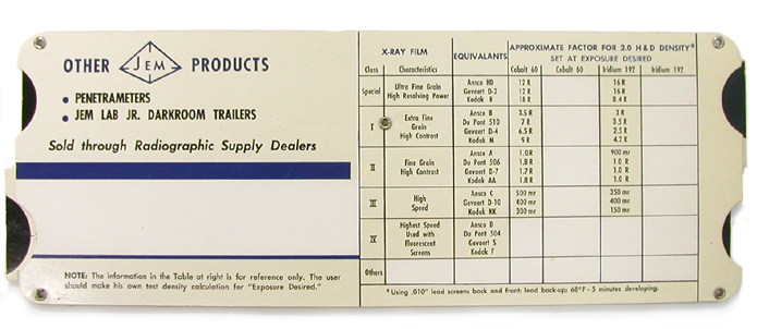 JEM Gamma Radiation Exposure Calculator for Industrial Radiography (ca. 1960s)