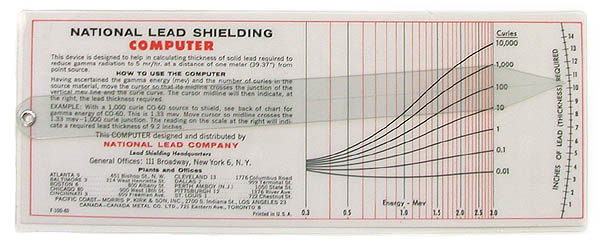 National Lead Shielding Computer (1960s)