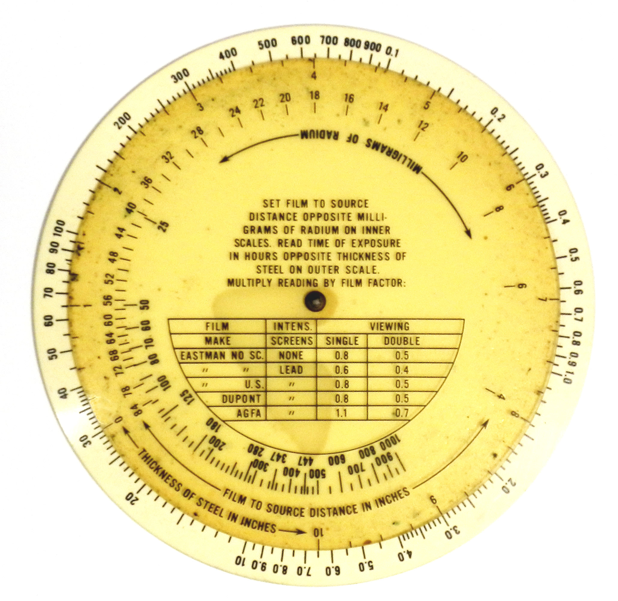 Radium Chemical Co. Exposure Calculator (1940s)