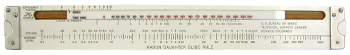 Radon Daughter Slide Rule