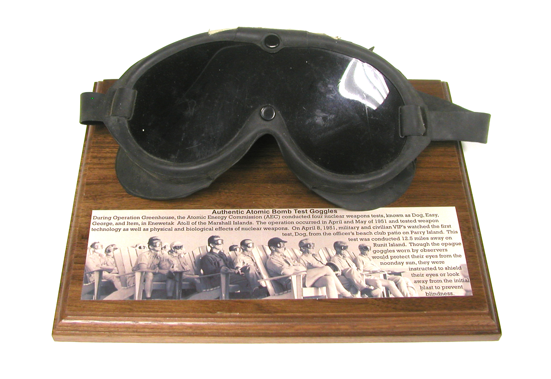 atomic bomb test goggles