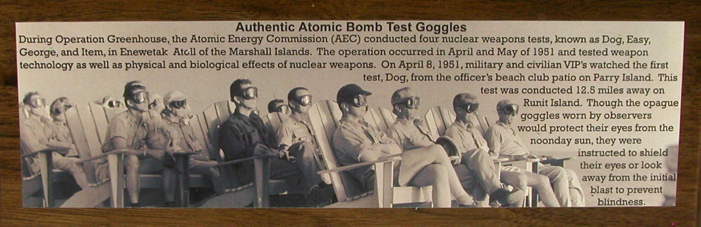 atomic bomb test goggles