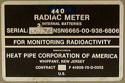 Model 440 Radiac Ion Chamber