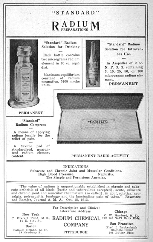 Standard Radium Solution for Drinking (ca. 1915-1925)