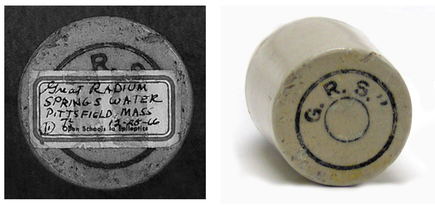 Great Radium Spring Water Co. Bottles (ca. 1920) Museum of Radiation and Radioactivity