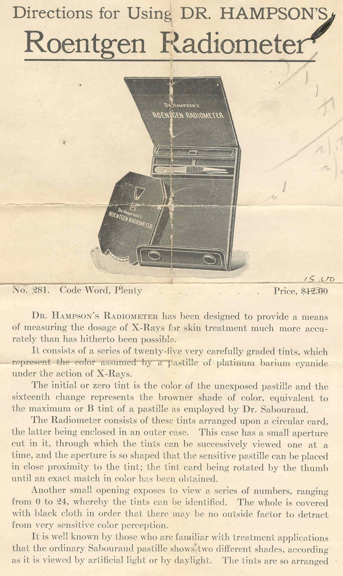 Dr. Hampson's Roentgen Radiometer (ca. 1910-1920)