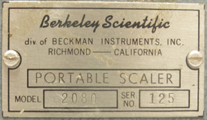 Berkeley Model 2080 Scaler Counter (ca. 1950s)