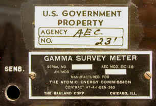 Gamma Only Version of Zeus Survey Meter (ca. 1947-1948)