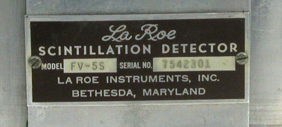 La Roe Scintillation Detector (mid to late 1950s)