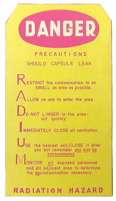Warning Sign for Radium Sources