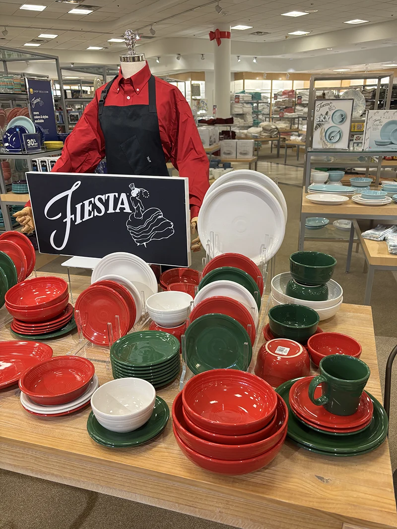 Fiestaware display at Belk in Knoxville, Tenn., 2024 