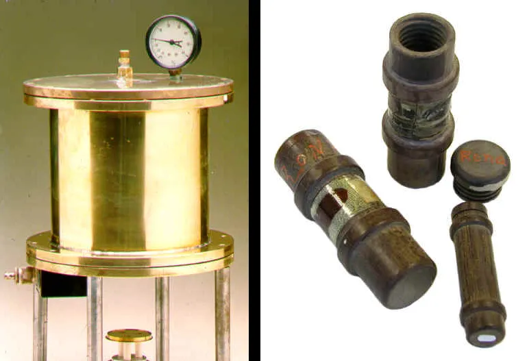 A Frisch Grid ionization chamber Elizabeth Rona designed. It was built at ORAU in 1959. Right: Elizabeth Rona’s rabbits she likely used at the Oak Ridge Graphite Reactor. These items can be seen in ORAU’s Museum of Radiation and Radioactivity.