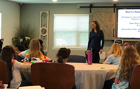 Ali Simpkins talks to young women about STEM careers