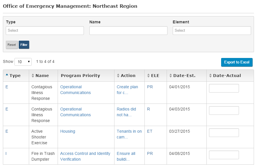 Improvement items automatically appear on facility's profile page