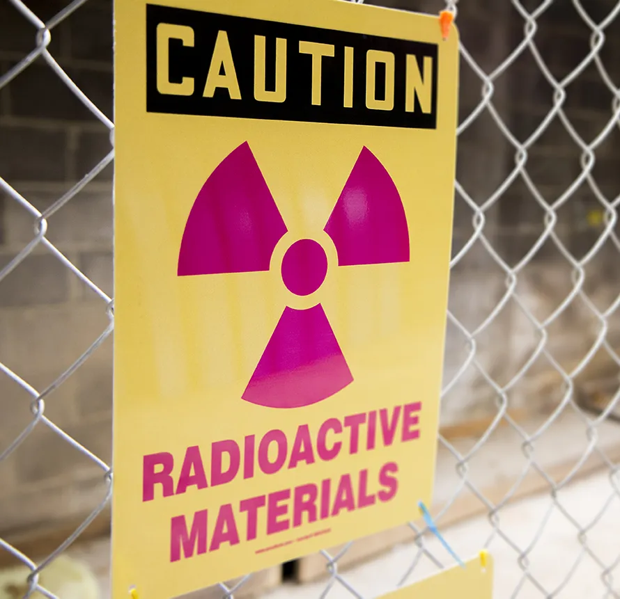 Radiation caution sign
