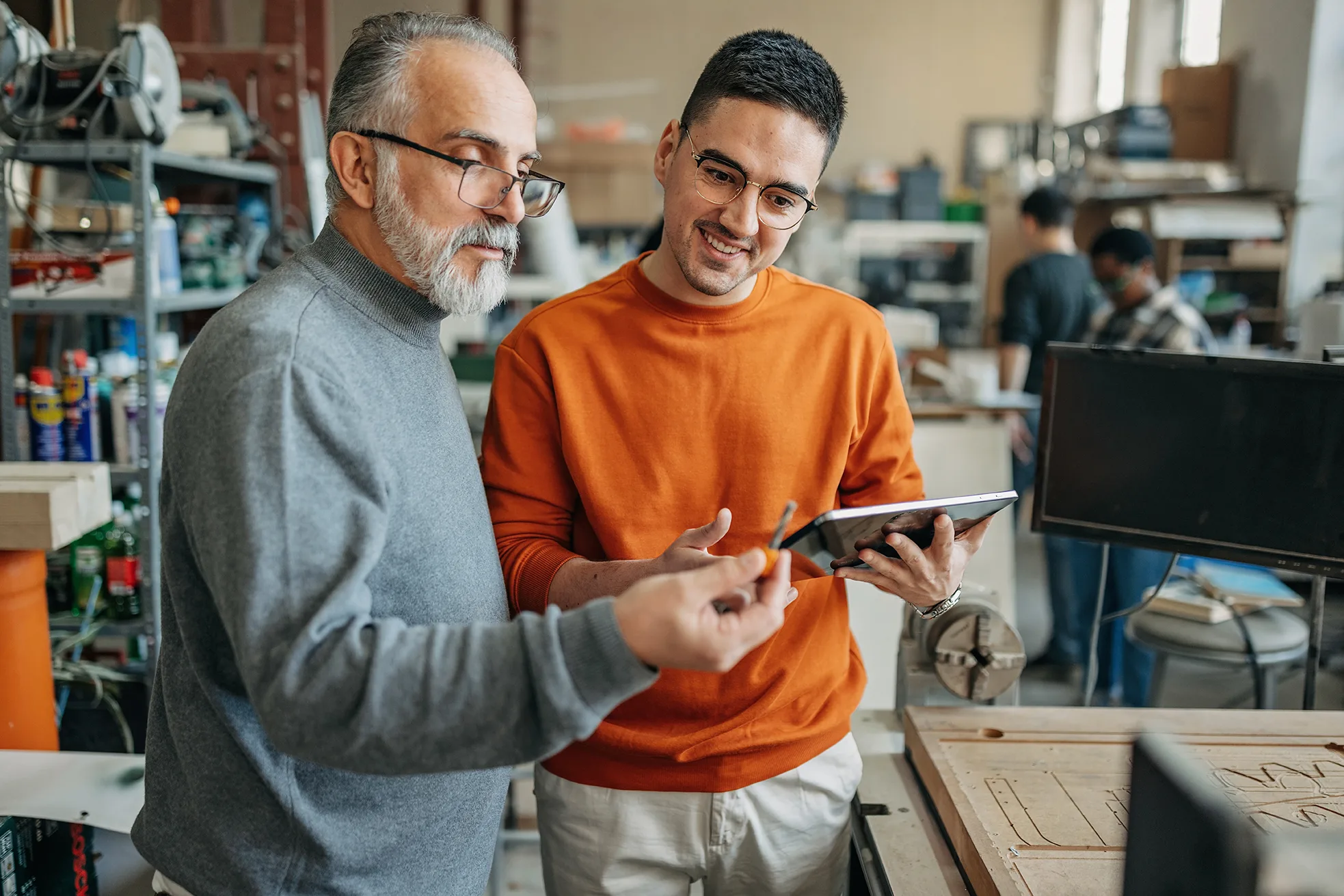 A mentor and student work together in a campus lab